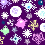 snowflakes on the purple background 