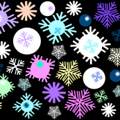 snowflakes on Black background