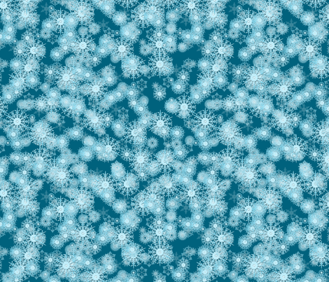 blizzard on teal fabric by kociara on Spoonflower - custom fabric