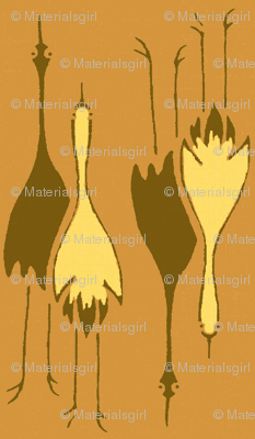 Cranes-  pumpkin, brown, yellow