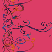 Art Nouveau hummingbird pink