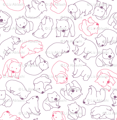 Wombats (purple and pink)