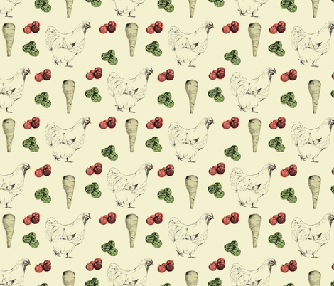 christmas_dinner_pattern_colour fabric by lusyspoon on Spoonflower - custom fabric