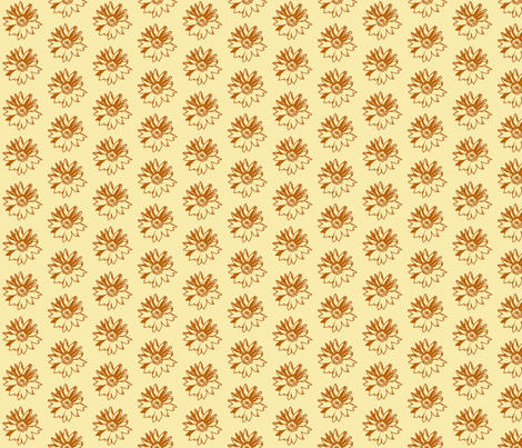 Sunflower2 Sketch-smaller version fabric by koalalady on Spoonflower - custom fabric