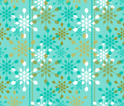 Snowfall ~ on holiday blue fabric by retrorudolphs on Spoonflower - custom fabric