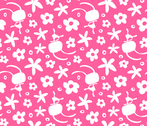 Happy go lucky - dance (pink) fabric by voici_eline on Spoonflower - custom fabric