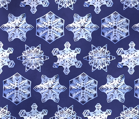 Snowflakes fabric by katherinech on Spoonflower - custom fabric