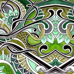 Seventies Avocado Green Rococo