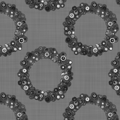 Button Wreath - Gray