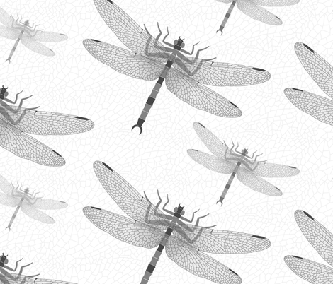 Griffinfly Greys fabric by shelleymade on Spoonflower - custom fabric