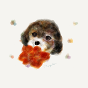 Winter dog watercolor mini