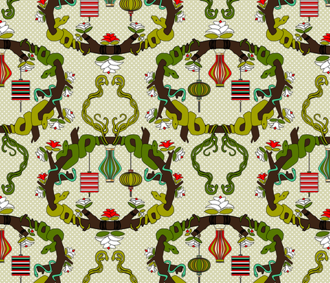 Chinese Lanterns fabric by mag-o on Spoonflower - custom fabric