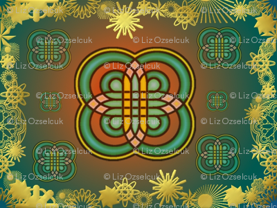 gold bordered rangoli