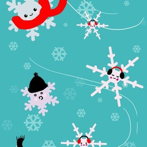 snowflakes in winter gear