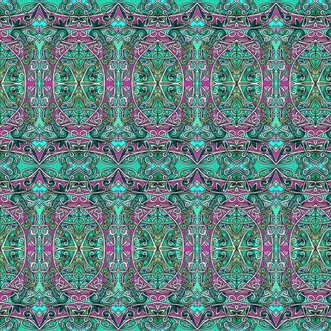 Help, I've Been Framed (ornate teal and raspberry ovals) fabric by edsel2084 on Spoonflower - custom fabric