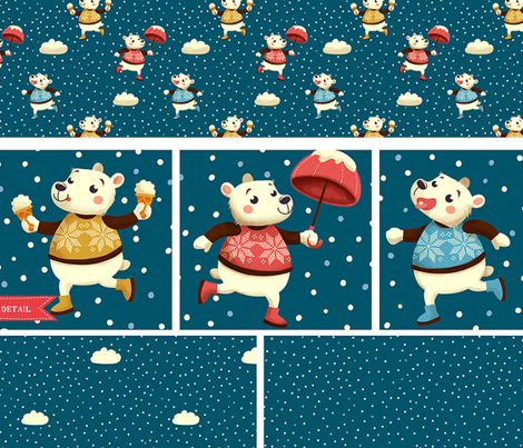 Bears Playing in the snow