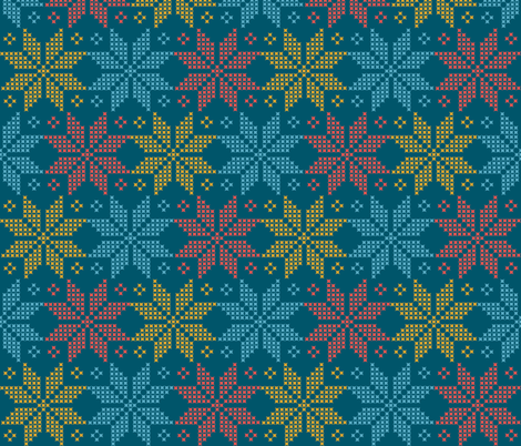 star flower knittery | red - blue - yellow