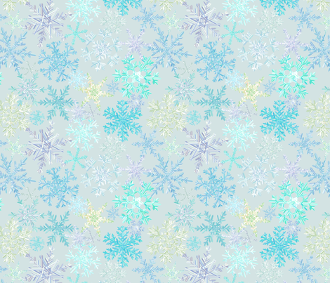 snowflakes - icy colorway fabric by ravynka on Spoonflower - custom fabric