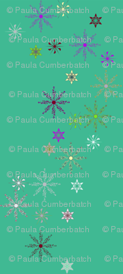 Festive Snow Flakes on Teal