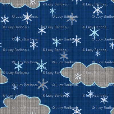 Snowflakes evening sky