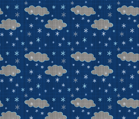 Snowflakes evening sky fabric by fantazya on Spoonflower - custom fabric