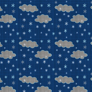 Snowflakes evening sky