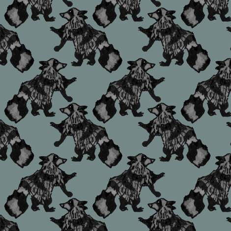 Houndstooth Raccoons  fabric by pond_ripple on Spoonflower - custom fabric