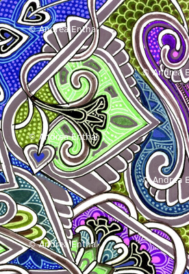 Romance in Blue, Grey, and Mint (with a little violet)