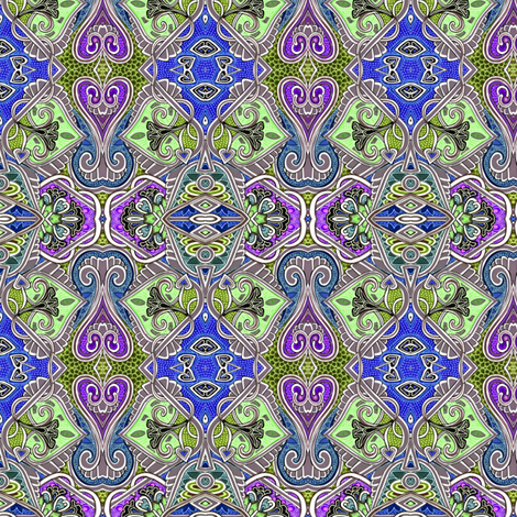 Romance in Blue, Grey, and Mint (with a little violet) fabric by edsel2084 on Spoonflower - custom fabric