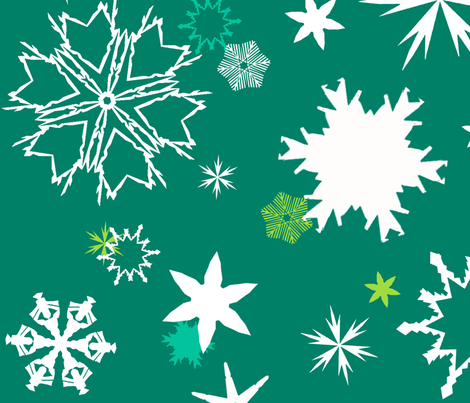 Sprouting Snowflakes fabric by demouse on Spoonflower - custom fabric