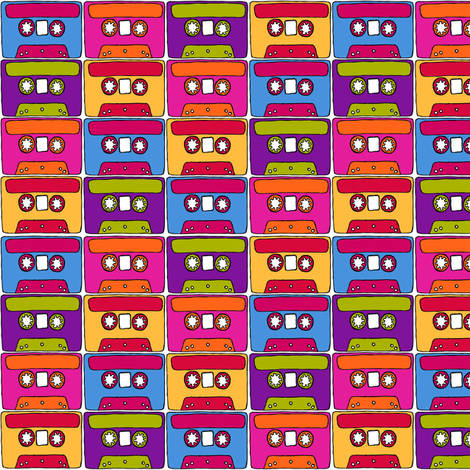CurlyPops - Technicolour Cassettes fabric by curlypops on Spoonflower - custom fabric