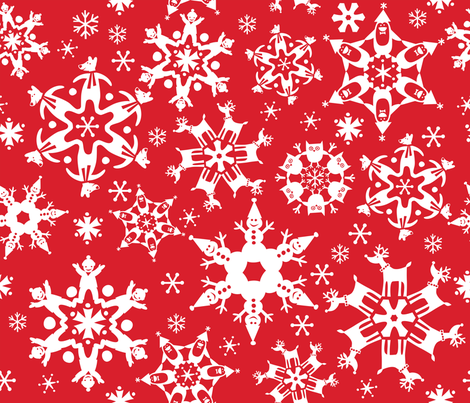 SNOWFLAKE DOUBLE TAKE fabric by bzbdesigner on Spoonflower - custom fabric