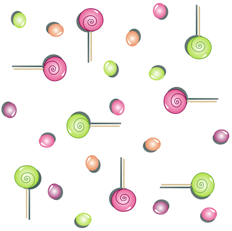 Scattered Sweets on White fabric by smuk on Spoonflower - custom fabric