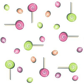 Scattered Sweets on White