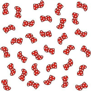 Pretty Red Bowties on White