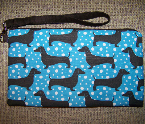 Polka Dachshunds (Blue and Black)