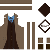 10th Doctor Apron (Brown Suit) and Hot Pad set
