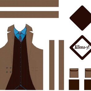 10th Doctor Apron (Brown Suit) and Hot Pad set