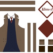 10th Doctor Apron (Blue Suit) & Hot Pad Set