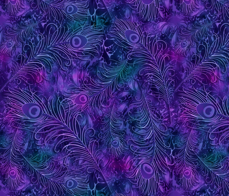batik_peacock001_vivid fabric by fabricfantasy on Spoonflower - custom fabric