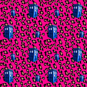 Doctor Who Inspired Hot Pink TARDIS Leopard Print