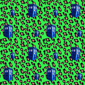 Doctor Who Green TARDIS Leopard Print