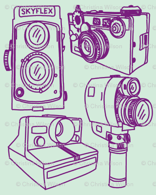 Cameras Mint Green & Grape Purple