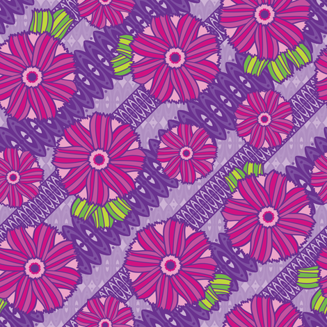 Boho Blossoms (Purple) fabric by robyriker on Spoonflower - custom fabric