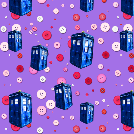 Doctor Who Inspired TARDIS Buttons fabric by bohobear on Spoonflower - custom fabric
