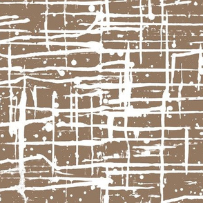 Ink Splatter II. White and Tan
