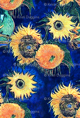 Blue Sunflowers Van Gogh (smaller version)