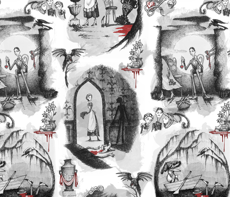 Murder is Afoot fabric by jwitting on Spoonflower - custom fabric