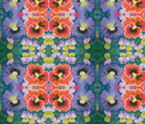 Violas and Pansies fabric by magicalumbrella on Spoonflower - custom fabric