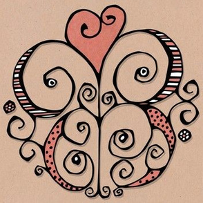 Heart Motif red